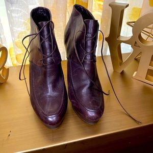 Dark brown ankle booties